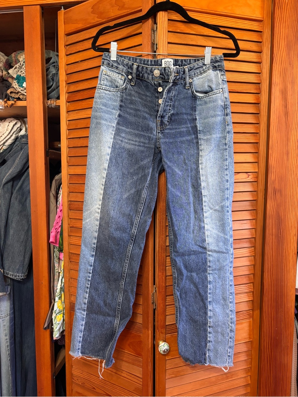BDG Two-Tone Blue Straight-Leg Jeans